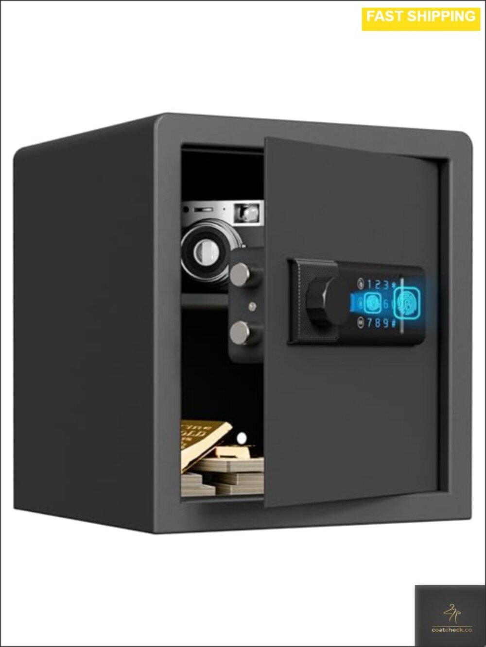 Biometric Fingerprint Safe Box 1.2 CuFt Steel Home Office Security